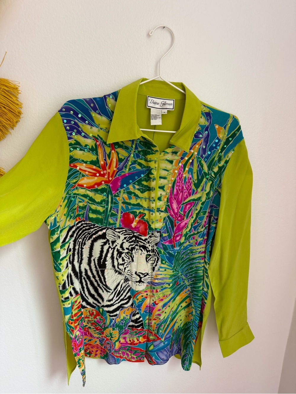 Vintage Diane Gilman sequin tiger top